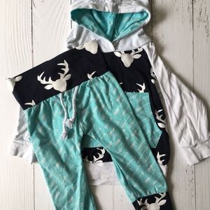 Gender Neutral Deer Hoodie and Pants Set